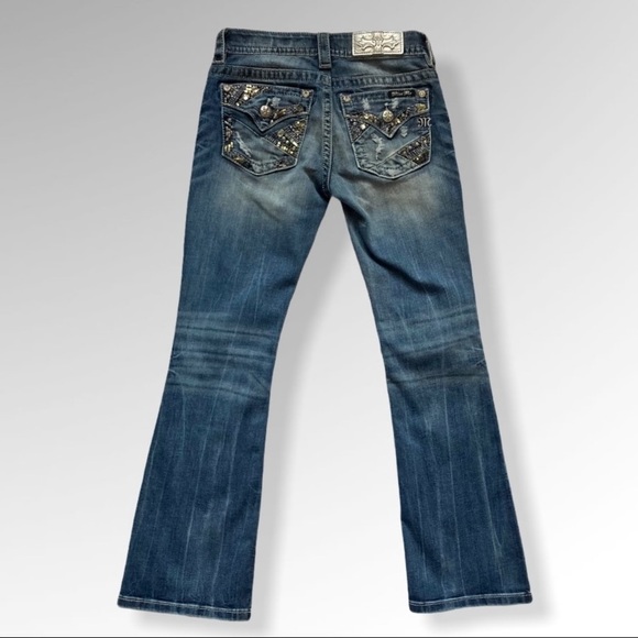 Miss Me Distressed Standard Boot Leg Jeans Sz 25 - Picture 3 of 11